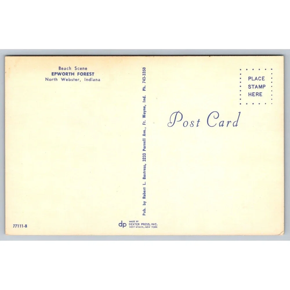Vintage Postcard Epworth Forest Beach North Webster Indiana Dexter Press 77111-B